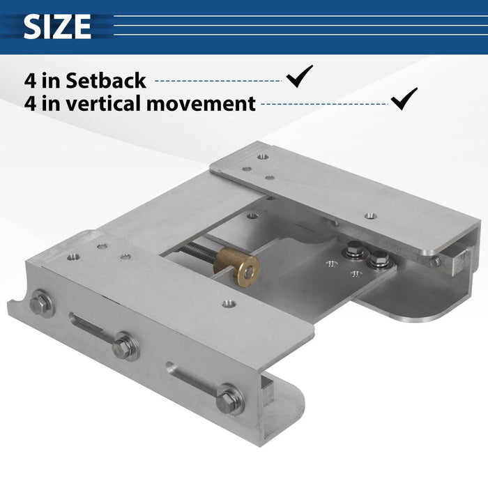 DURAFORCE Boat Adjustable 4'' Outboard Boat Aluminum Motor Jack Plate Tool Silver