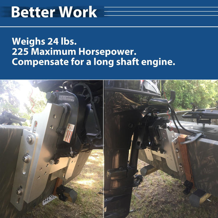 DURAFORCE Boat Adjustable 4'' Outboard Boat Aluminum Motor Jack Plate Tool Silver