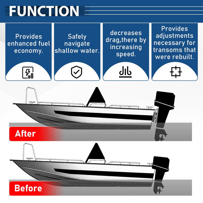 DURAFORCE Boat Adjustable 4'' Outboard Boat Aluminum Motor Jack Plate Tool Silver