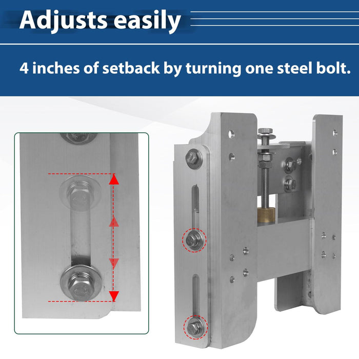 DURAFORCE Boat Adjustable 4'' Outboard Boat Aluminum Motor Jack Plate Tool Silver