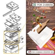 DURAFORCE Crisper Pan Bottom Drawer Replace For Whirlpool Refrigerator WP2188664 2188664