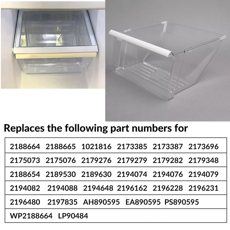 DURAFORCE Crisper Pan Bottom Drawer Replace For Whirlpool Refrigerator WP2188664 2188664