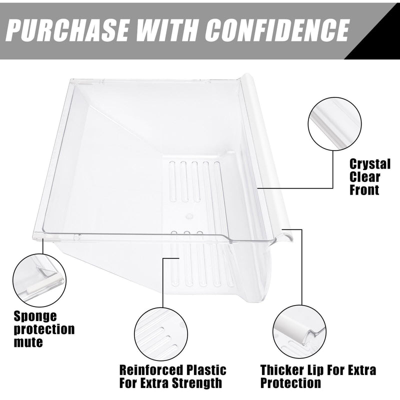 DURAFORCE Crisper Pan Bottom Drawer Replace For Whirlpool Refrigerator WP2188664 2188664