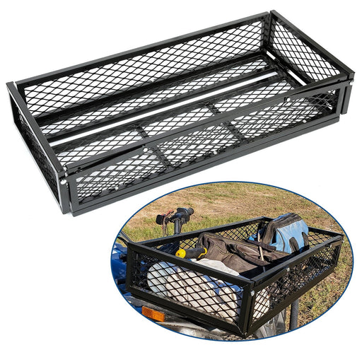 DURAFORCE Front For ATV Drop Cargo Basket Rack Storage Carrier Kit Universal Steel Black