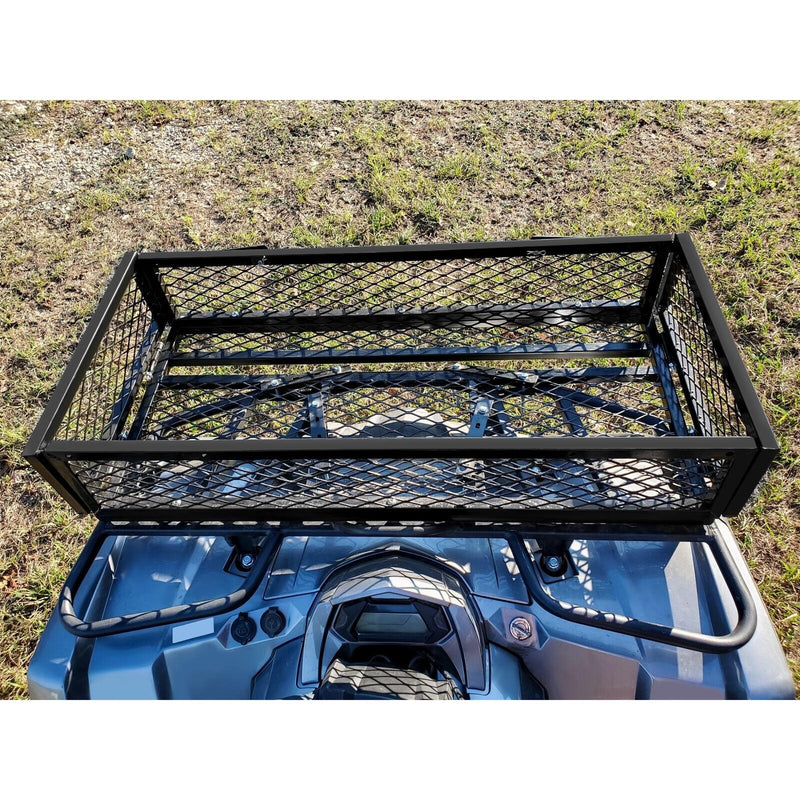DURAFORCE Front For ATV Drop Cargo Basket Rack Storage Carrier Kit Universal Steel Black