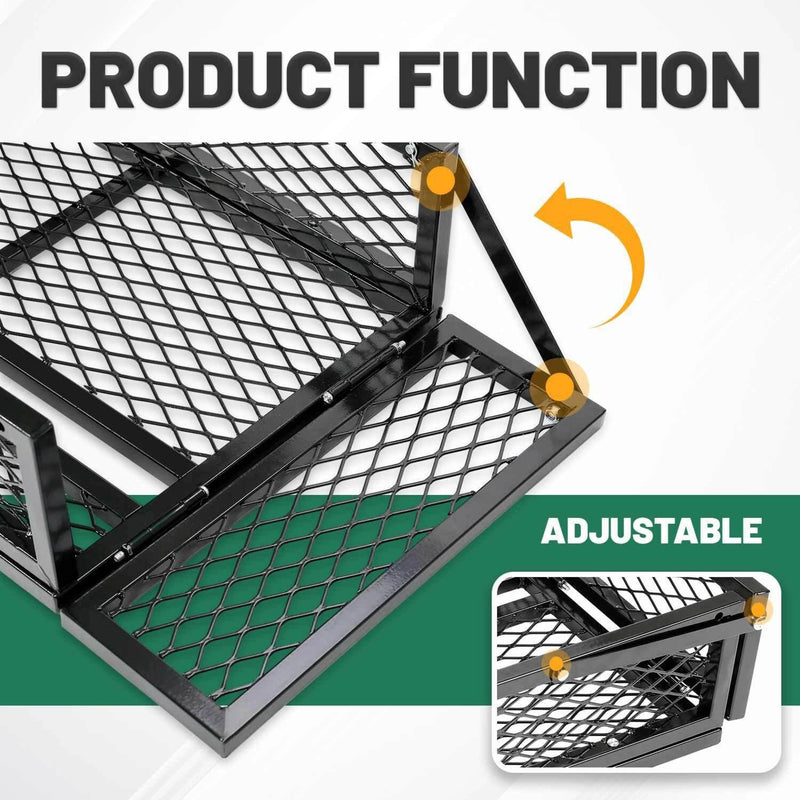 DURAFORCE Front For ATV Drop Cargo Basket Rack Storage Carrier Kit Universal Steel Black