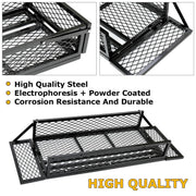 DURAFORCE Front For ATV Drop Cargo Basket Rack Storage Carrier Kit Universal Steel Black