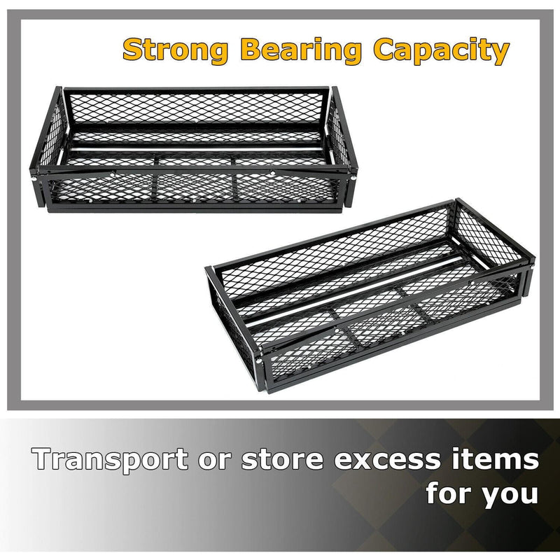 DURAFORCE Front For ATV Drop Cargo Basket Rack Storage Carrier Kit Universal Steel Black