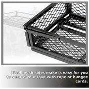 DURAFORCE Front For ATV Drop Cargo Basket Rack Storage Carrier Kit Universal Steel Black