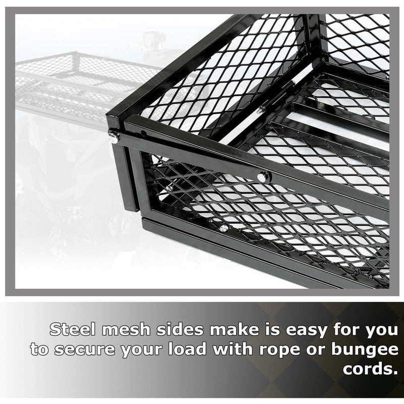 DURAFORCE Front For ATV Drop Cargo Basket Rack Storage Carrier Kit Universal Steel Black