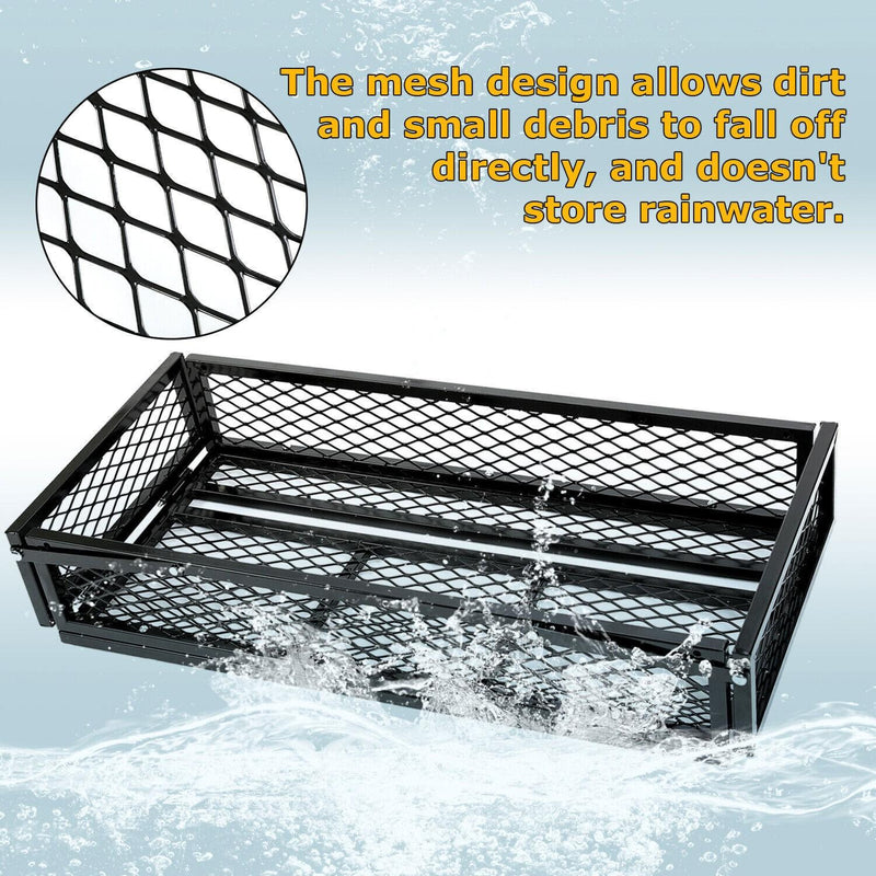 DURAFORCE Front For ATV Drop Cargo Basket Rack Storage Carrier Kit Universal Steel Black