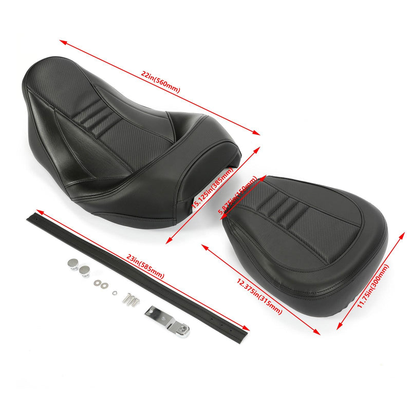 DURAFORCE Low-Profile Driver Passenger Seat Fit For Harley Touring Road Glide 2009-2023
