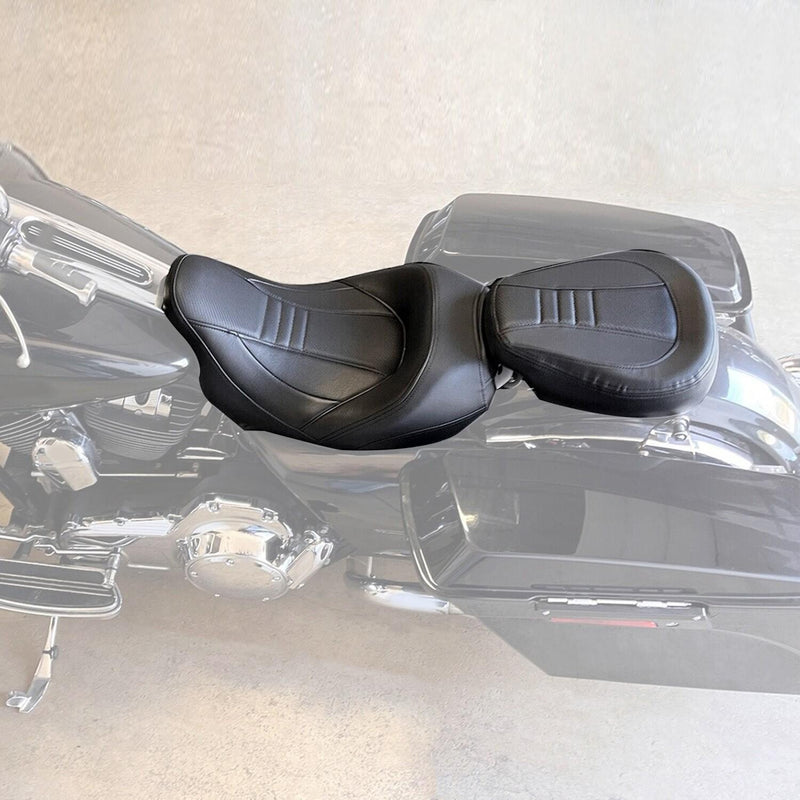 DURAFORCE Low-Profile Driver Passenger Seat Fit For Harley Touring Road Glide 2009-2023