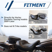 DURAFORCE Low-Profile Driver Passenger Seat Fit For Harley Touring Road Glide 2009-2023