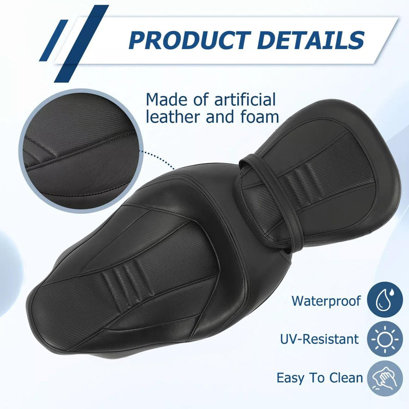 DURAFORCE Low-Profile Driver Passenger Seat Fit For Harley Touring Road Glide 2009-2023
