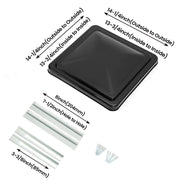 DURAFORCE 2PCS 14"X14" For RV Replacement Black Roof Vent Cover Camper Trailer Ventline