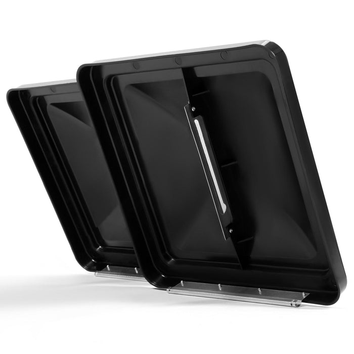 DURAFORCE 2PCS 14"X14" For RV Replacement Black Roof Vent Cover Camper Trailer Ventline