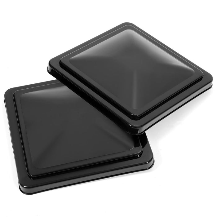 DURAFORCE 2PCS 14"X14" For RV Replacement Black Roof Vent Cover Camper Trailer Ventline