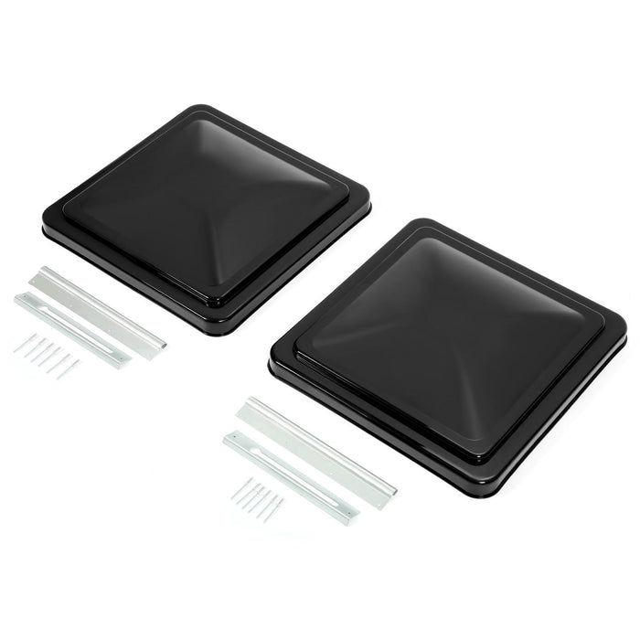 DURAFORCE 2PCS 14"X14" For RV Replacement Black Roof Vent Cover Camper Trailer Ventline
