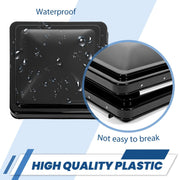 DURAFORCE 2PCS 14"X14" For RV Replacement Black Roof Vent Cover Camper Trailer Ventline