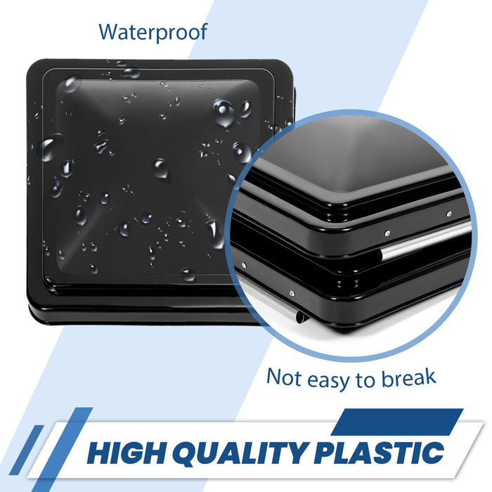 DURAFORCE 2PCS 14"X14" For RV Replacement Black Roof Vent Cover Camper Trailer Ventline