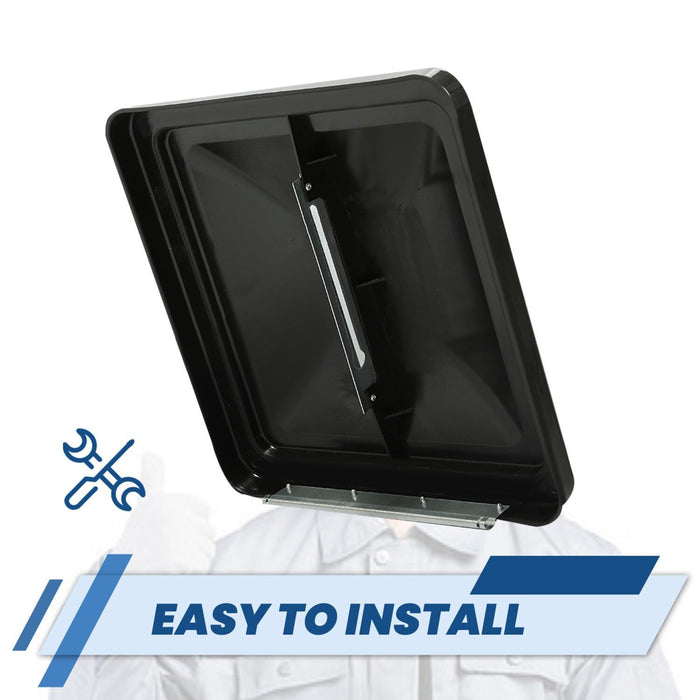 DURAFORCE 2PCS 14"X14" For RV Replacement Black Roof Vent Cover Camper Trailer Ventline