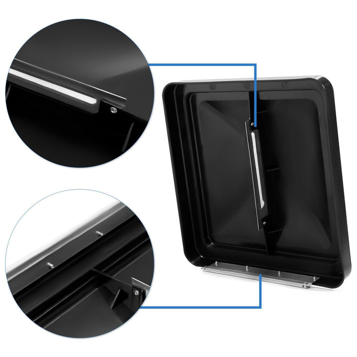 DURAFORCE 2PCS 14"X14" For RV Replacement Black Roof Vent Cover Camper Trailer Ventline