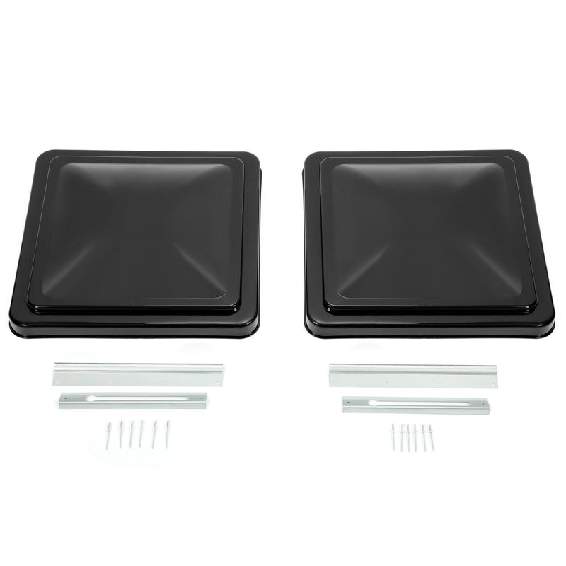 DURAFORCE 2PCS 14"X14" For RV Replacement Black Roof Vent Cover Camper Trailer Ventline