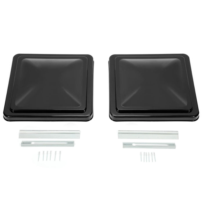 DURAFORCE 2PCS 14"X14" For RV Replacement Black Roof Vent Cover Camper Trailer Ventline