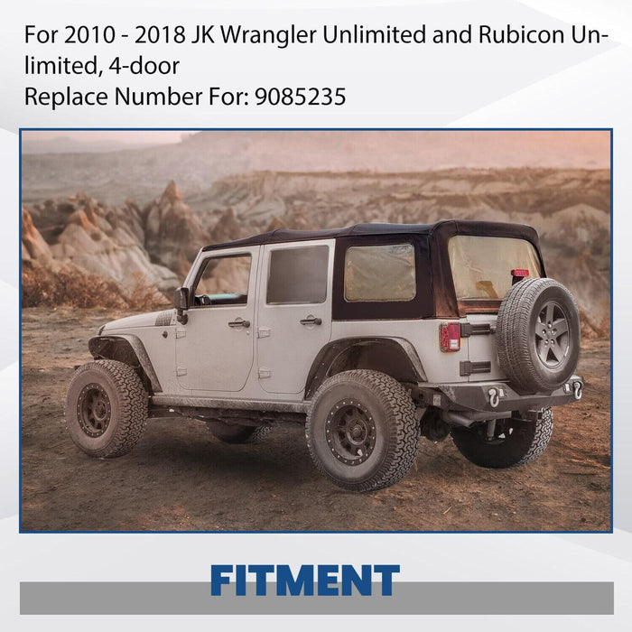 DURAFORCE Fits 2010-18 Jeep Wrangler JK Rubicon 4-Door Replacement Soft Top Tinted Windows