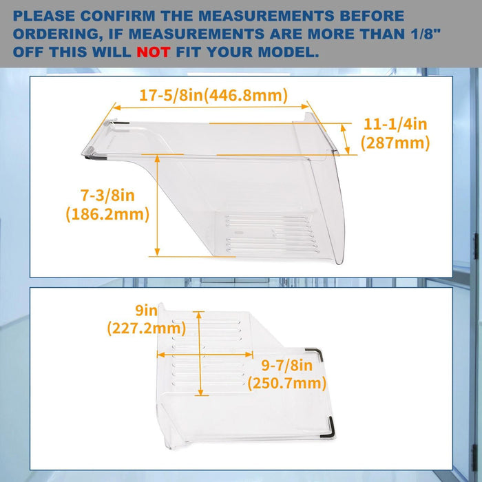 DURAFORCE 2 x Crisper Drawer Compatible with Frigidaire Refrigerator 240337103 240337107