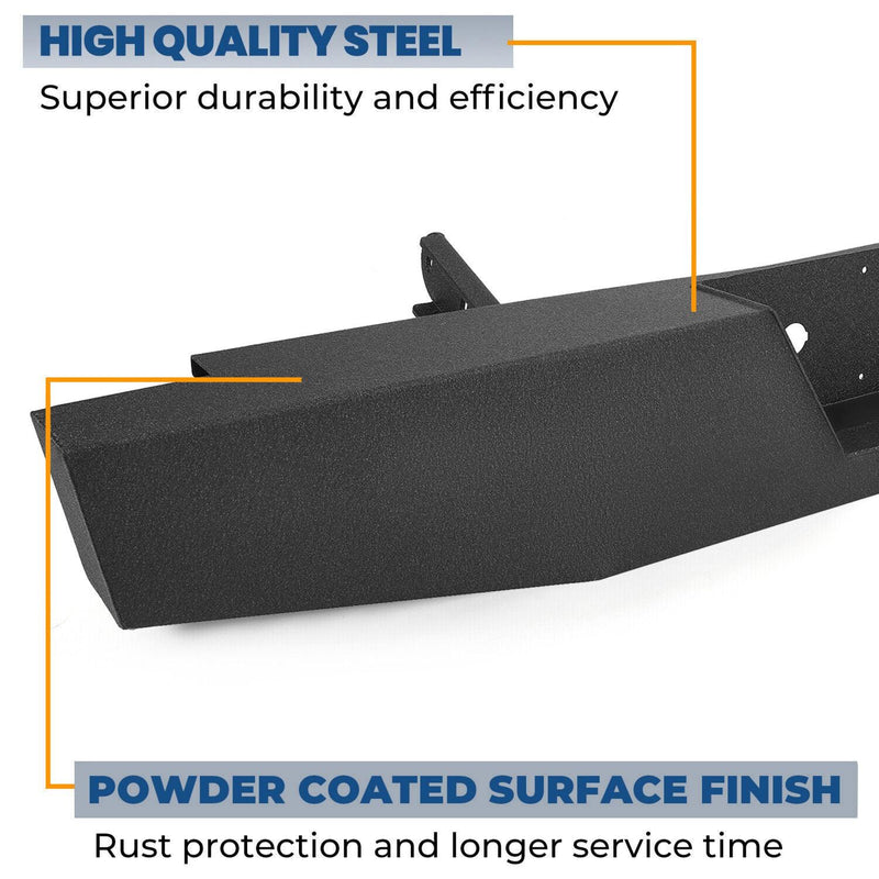 DURAFORCE For 73-97 Ford F150 F250 F350 F-Series Full Size Steel Rear Bumper