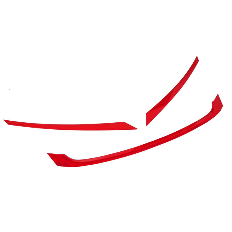 DURAFORCE FOR 2016-2021 HONDA CIVIC JDM GLOSSY RED ABS FRONT GRILL TRIM COVER GARNISH- 3PC
