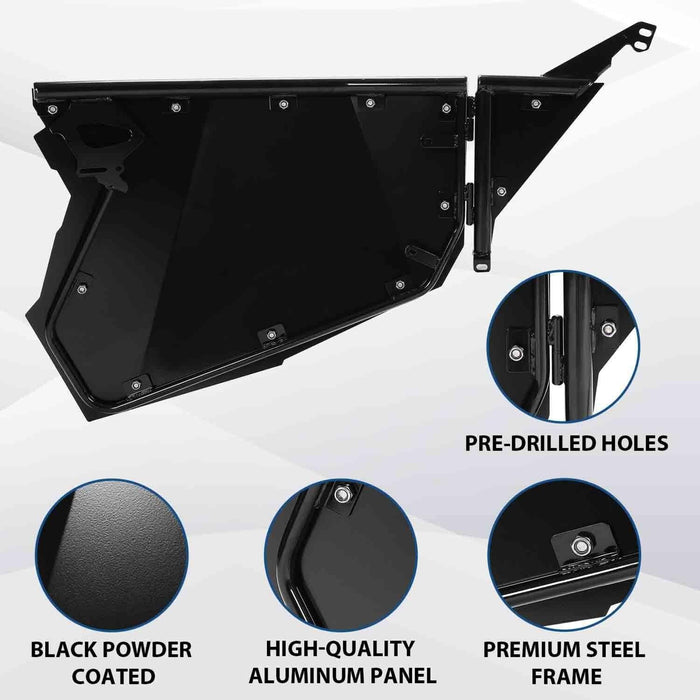 DURAFORCE Pair Aluminum Full Doors UTV Side for 14-23 Polaris RZR XP 1000 Turbo S FOX High