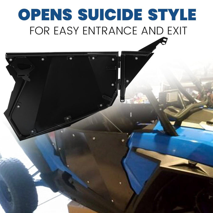 DURAFORCE Pair Aluminum Full Doors UTV Side for 14-23 Polaris RZR XP 1000 Turbo S FOX High