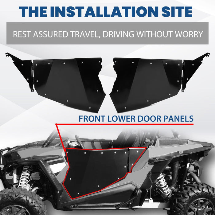 DURAFORCE Pair Aluminum Full Doors UTV Side for 14-23 Polaris RZR XP 1000 Turbo S FOX High