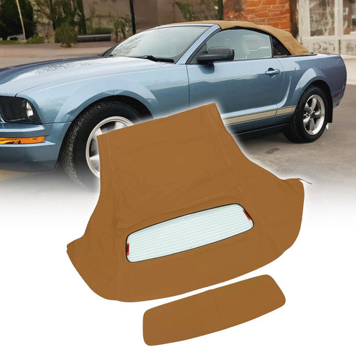 DURAFORCE Tan Convertible Top Fit For Ford Mustang Soft Top 05-14 w/Heated Glass Window