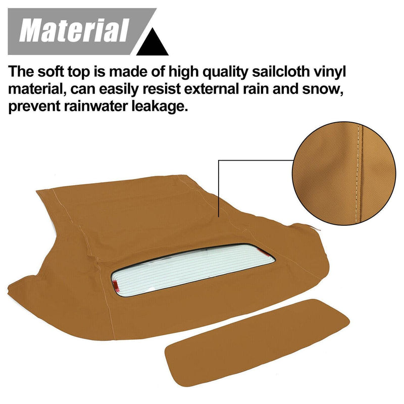 DURAFORCE Tan Convertible Top Fit For Ford Mustang Soft Top 05-14 w/Heated Glass Window