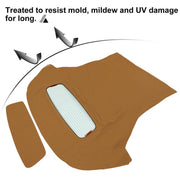 DURAFORCE Tan Convertible Top Fit For Ford Mustang Soft Top 05-14 w/Heated Glass Window