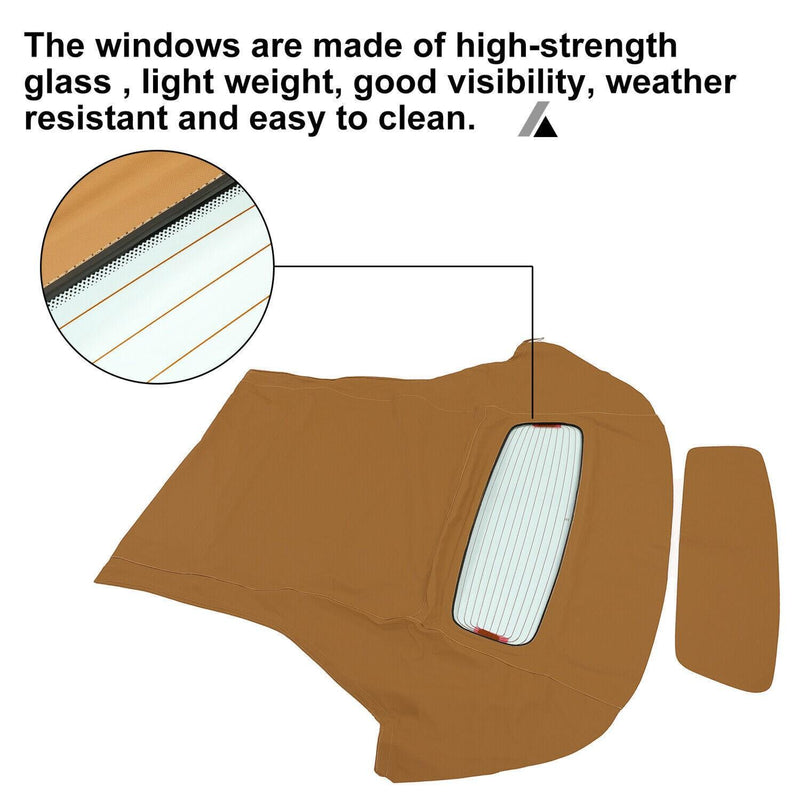 DURAFORCE Tan Convertible Top Fit For Ford Mustang Soft Top 05-14 w/Heated Glass Window