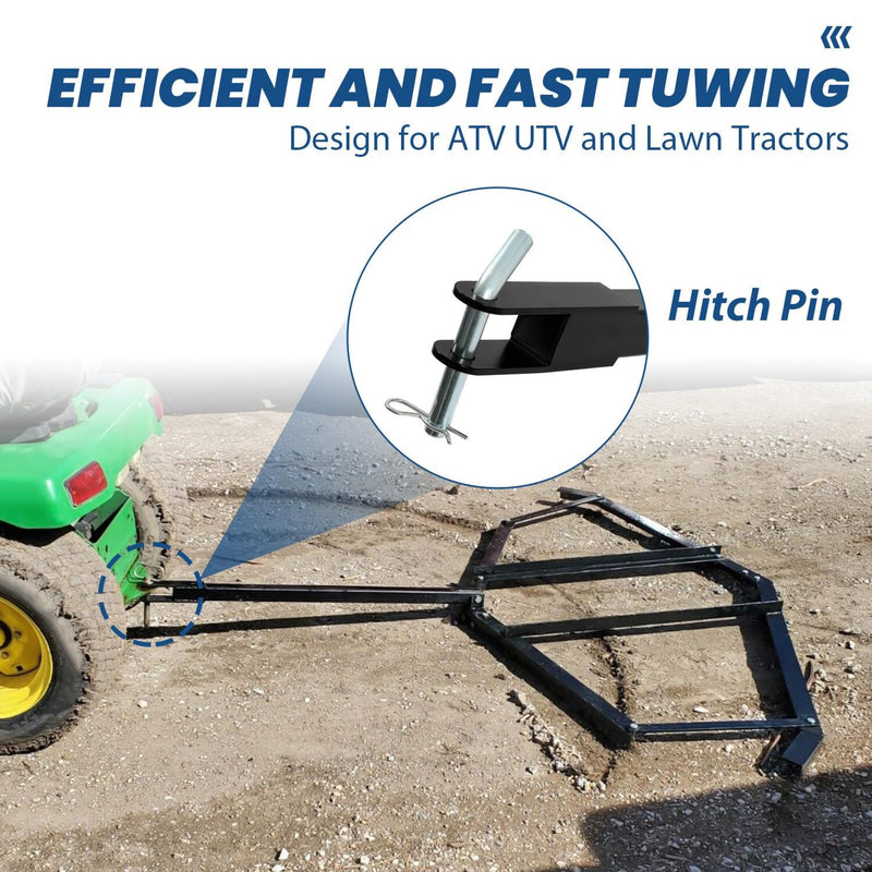 DURAFORCE 72" Adjustable Tow-Behind ForATV UTV Lawn Tractor Landscape Driveway Harrow Drag