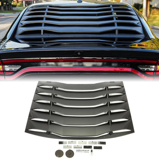 DURAFORCE Rear Window Louver Windshield Cover Sun Shade Vent For Dodge Charger 2011-2023