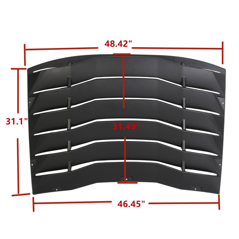 DURAFORCE Rear Window Louver Windshield Cover Sun Shade Vent For Dodge Charger 2011-2023