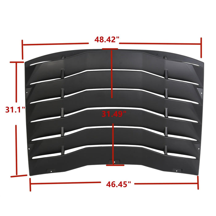 DURAFORCE Rear Window Louver Windshield Cover Sun Shade Vent For Dodge Charger 2011-2023