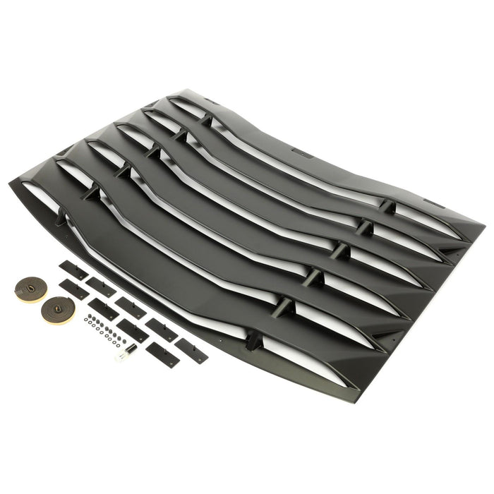 DURAFORCE Rear Window Louver Windshield Cover Sun Shade Vent For Dodge Charger 2011-2023