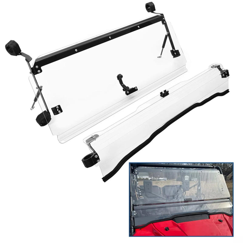 DURAFORCE For Honda Pioneer 1000 / 1000-5 Scratch Resistant Flip Windshield 2016-2025