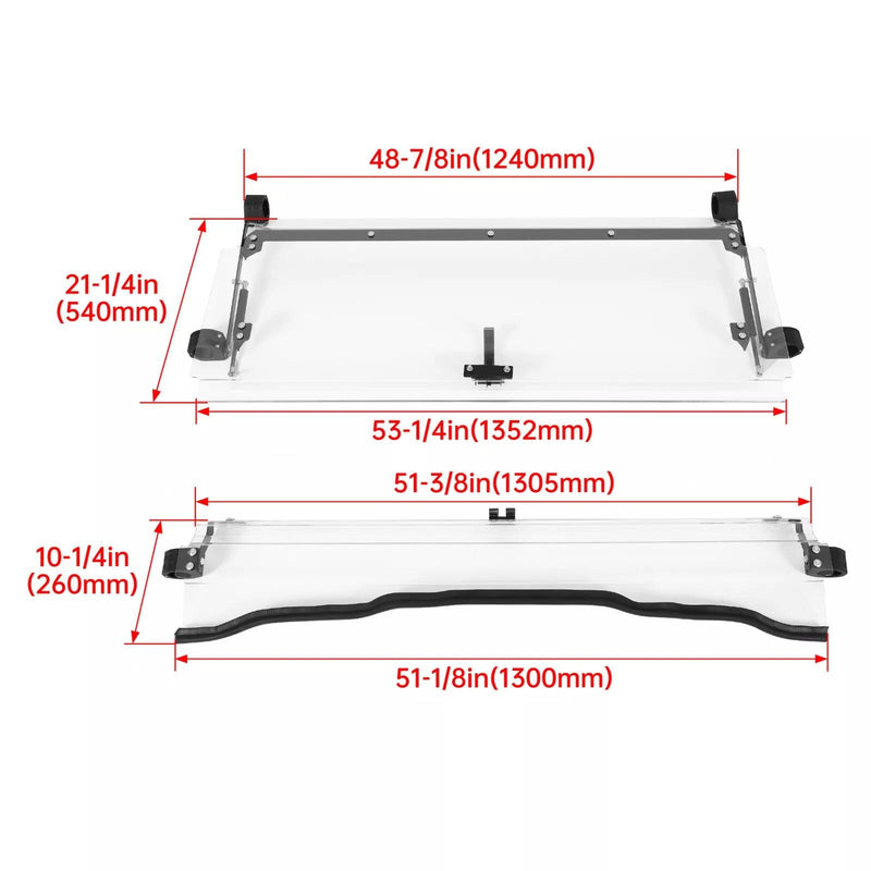 DURAFORCE For Honda Pioneer 1000 / 1000-5 Scratch Resistant Flip Windshield 2016-2025