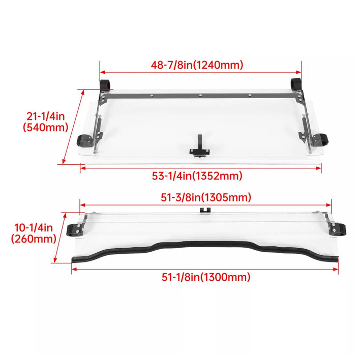 DURAFORCE For Honda Pioneer 1000 / 1000-5 Scratch Resistant Flip Windshield 2016-2025
