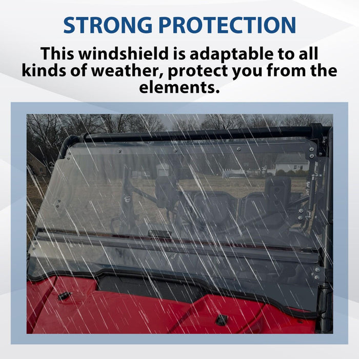 DURAFORCE For Honda Pioneer 1000 / 1000-5 Scratch Resistant Flip Windshield 2016-2025