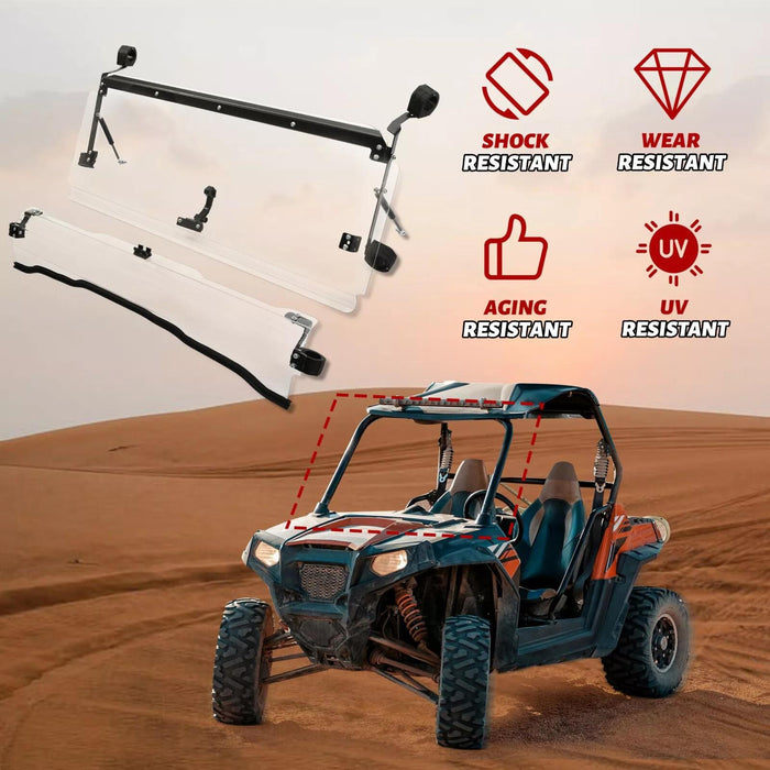 DURAFORCE For Honda Pioneer 1000 / 1000-5 Scratch Resistant Flip Windshield 2016-2025